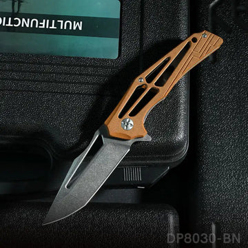Folding Knife with Lightweight Open G10 Handle and Single Side CNC 8Cr Blade